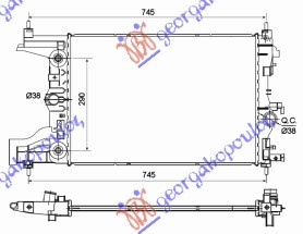 HLADNJAK MOTORA 1.6 BENZIN (-AC) (58x39x16) ΑUΤΟ