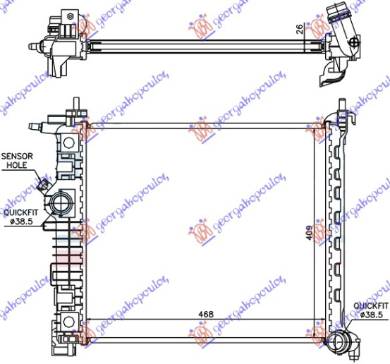 HLADNJAK MOTORA 1.4i-16v TURBO (47x42.8)A14NEL/T