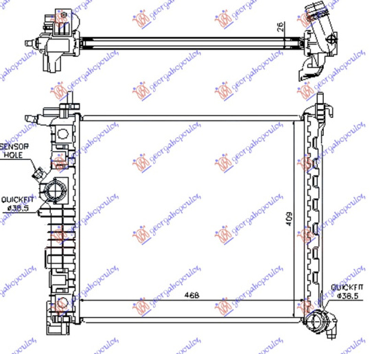 HLADNJAK MOTORA 1.4i-16v TURBO (47x42.8)A14NEL/T (KOYO)