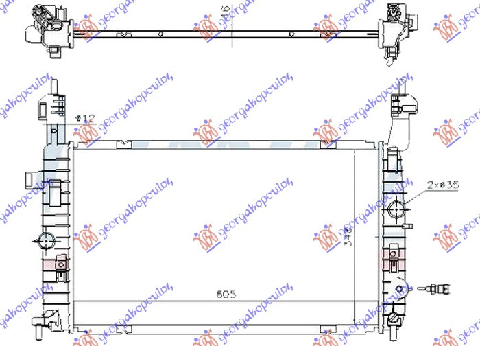 HLADNJAK MOTORA 1.6i 16V BENZIN (605x348) AUTOMATIK