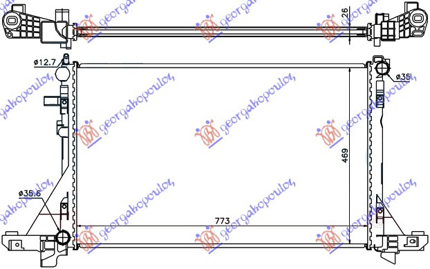 HLADNJAK MOTORA 2.3 DIESEL +/-A/C (77.5x48.7)