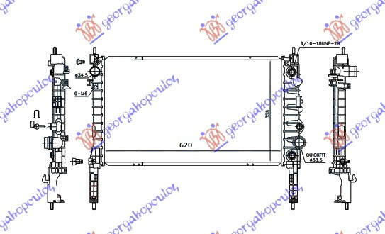 HLADNJAK MOTORA 1.4.16v TURBO AUTOMATIK BENZIN (620x360x26)