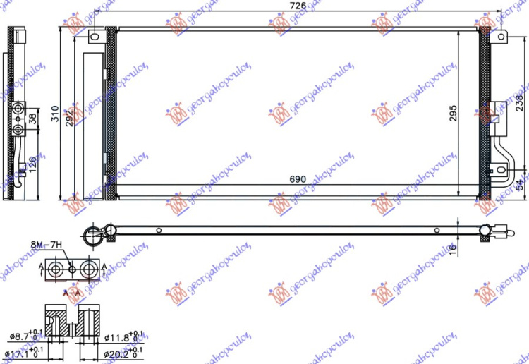 HLADNJAK KLIME 1.6/1.7 CDTi DIZEL (690x295x16)