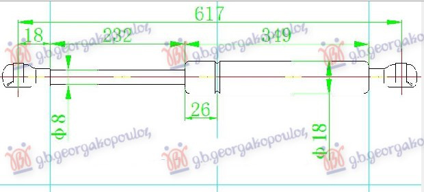 AMORTIZER GEPEK VRATA (618L-370N)