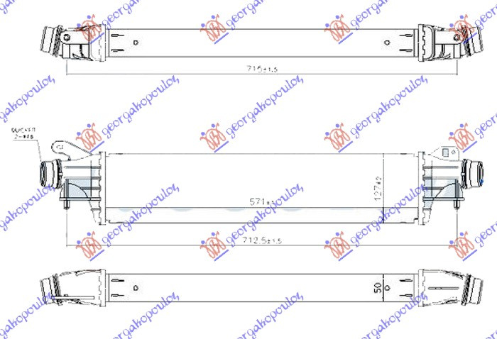 INTERCOOLER 1.3 CDTI DIESEL (571x127x50)