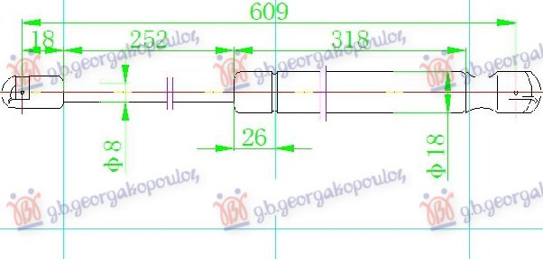 AMORTIZER GEPEK VRATA 5 VRATA (610L-275N)