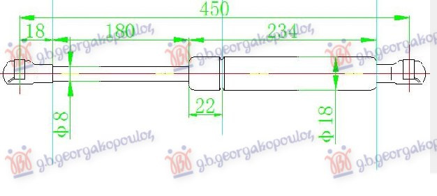 AMORTIZER GEPEK VRATA (450L-385N)