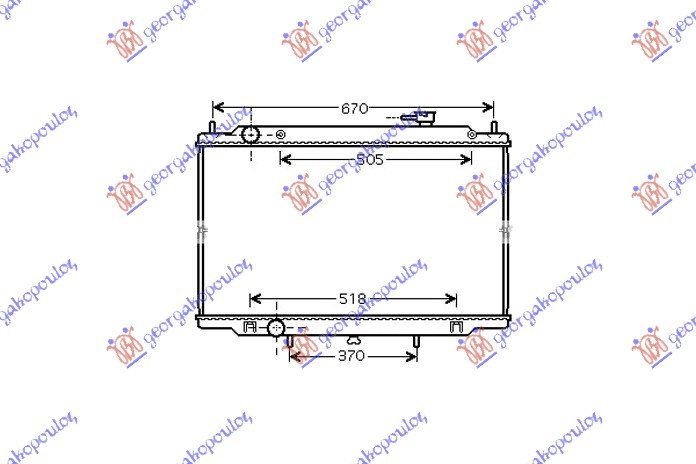 HLADNJAK MOTORA 2.5TDi +/- A/C (69.5x45) (BAKAR