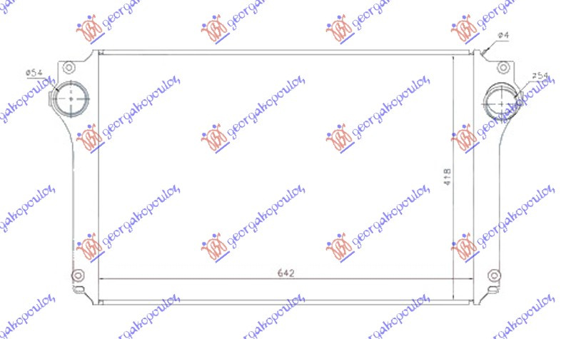 INTERCOOLER 2.0-2.2 D4D DIESEL 05- (642x418x26)