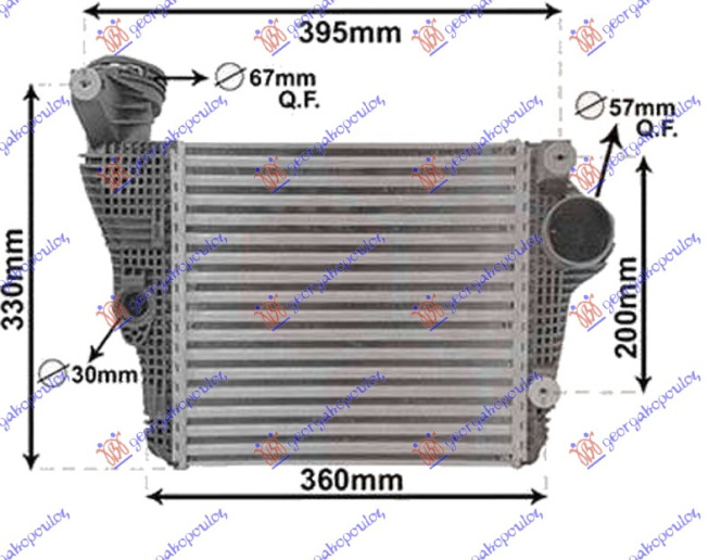 INTERCOOLER 3.0 GTS/3.0-3.6 I TURBO BENZIN (285x279x62)