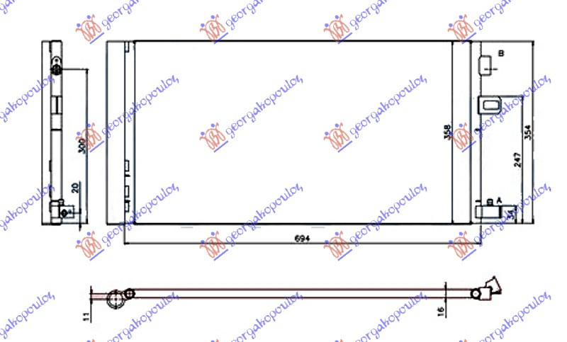 HLADNJAK KLIME 1.6i 16v (BROJ MOTORA H4M) BENZIN (650x350)