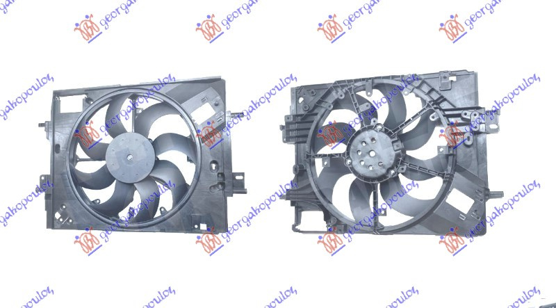 KOMPLET VENTILATORA 1.0-1.3 BENZIN /1.5 DIZEL (400mm) (2PIN)