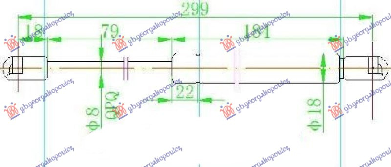 AMORTIZER GEPEK VRATA (298L-730N)