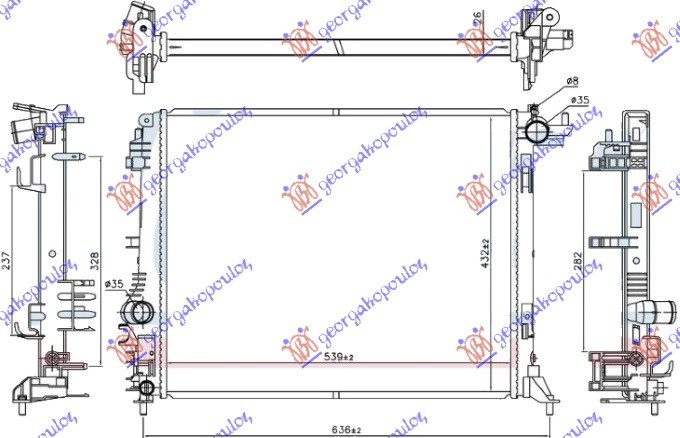 hladnjak 1.2 TCE  benzin automatski - 1.5 TDCi dizel (s HYBRID assist 2) (540x440x26)