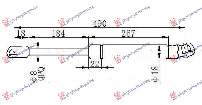 AMORTIZER GEPEK VRATA KARAVAN (490L-600N)