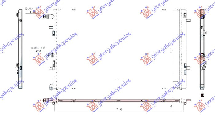 hladnjak  motora dodatni1.7 dCi dizel (675x435x16)