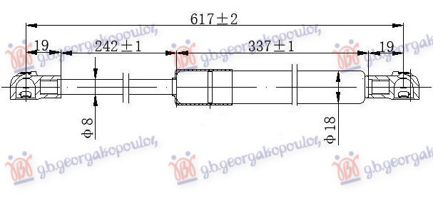 AMORTIZER (JEDAN) VRATA PRTLJAŽNIKA (KARAVAN) (617-510) (MARELLI)