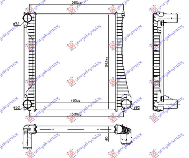 INTERCOOLER 3.6 TD DIESEL (495x595x27)