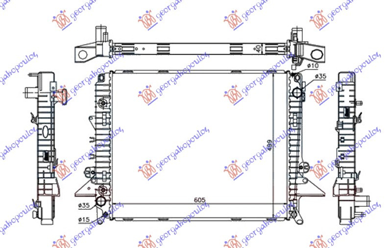 HLADNJAK MOTORA 2.7 Tdi V6 MAN/AUTO DIESEL (605x500x40)