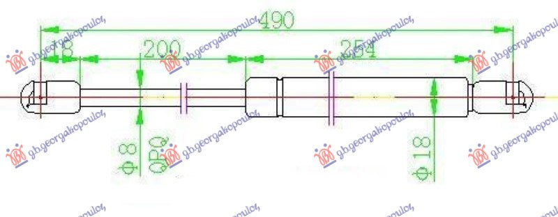 AMORTIZER GEPEK VRATA KARAVAN (490.5L-480N)