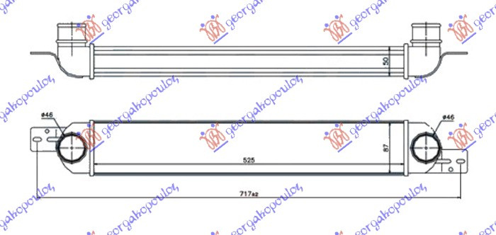 INTERCOOLER 1.3-1.7 CRTi DIESEL (525x90x50) (SVE ALUMINIJE)