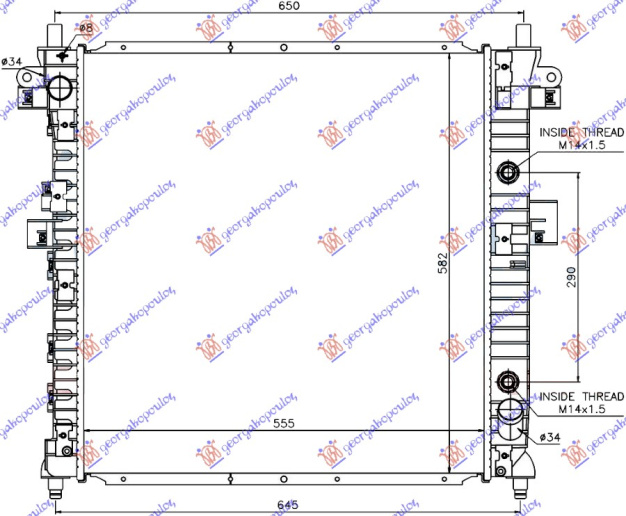 HLADNJAK MOTORA 2.3i BENZIN - 200 Xdi DIZEL AUTOMATIK (555x580x26)