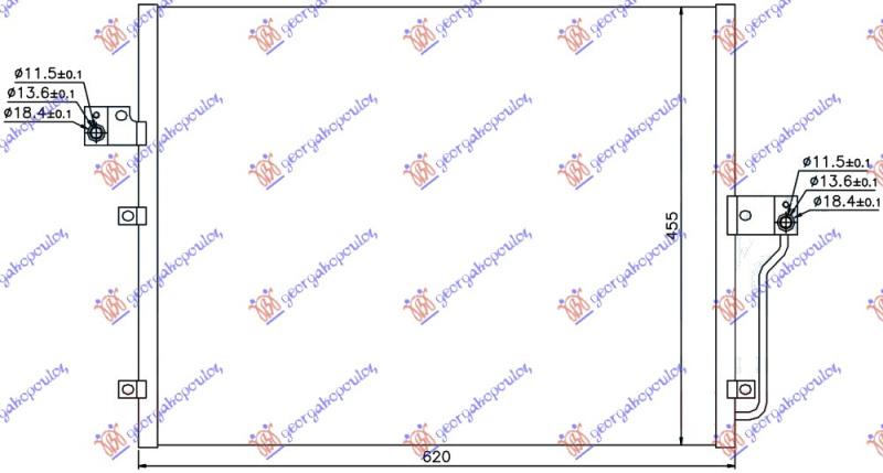 HLADNJAK KLIME 2.7 Xdi DIZEL (620x455x16)