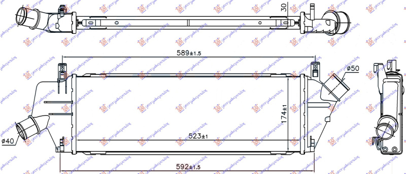 INTERCOOLER 1.5 DCI 05- (523x174x30)