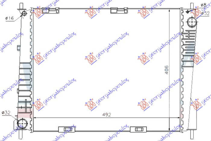 HLADNJAK MOTORA 1.5 DIESEL (+A/C) (49.4x41.5x2.3) ENGLESKI (KOYO)