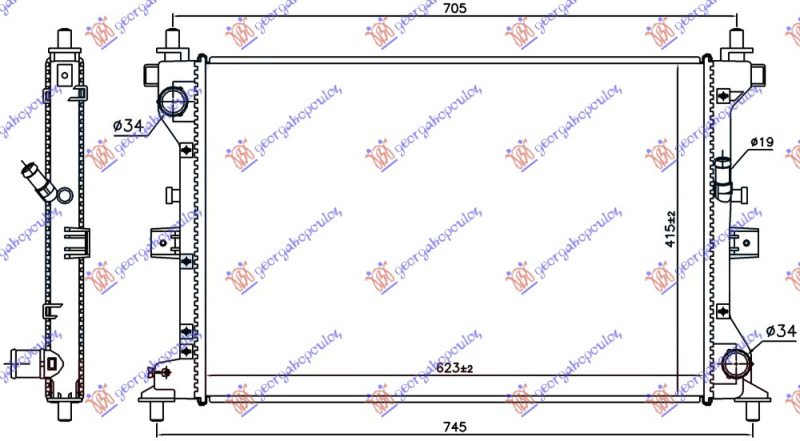 HLADNJAK MOTORA 1.6 DDiS DIZEL RUČNI (623x415x27)