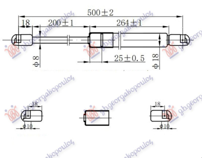 AMORTIZER GEPEK VRATA (H/B) (500L-360N)