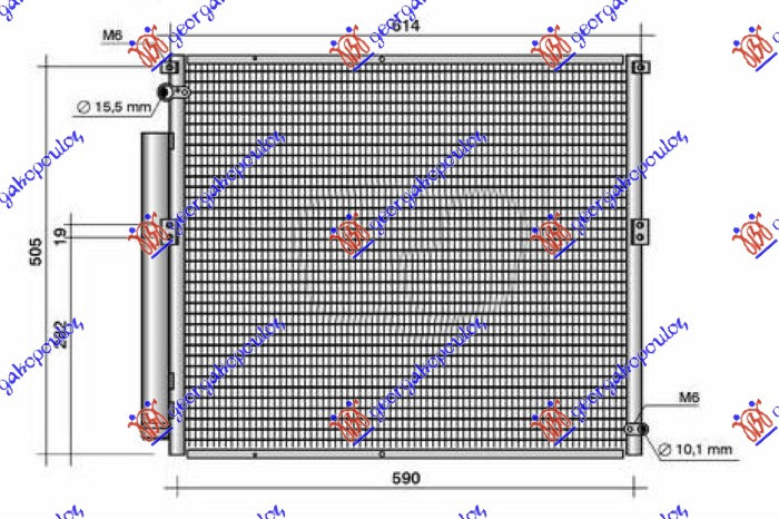 hladnjak 3.0 TD dizel (610x500x16) izlaz diagonalni