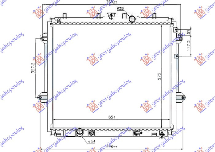 HLADNJAK MOTORA 4.0i V6 BENZIN AUTOMATIK (570x650x26)