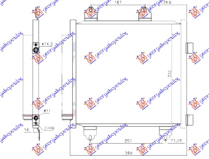 hladnjak svi modeli (390x350x16) R1234yf