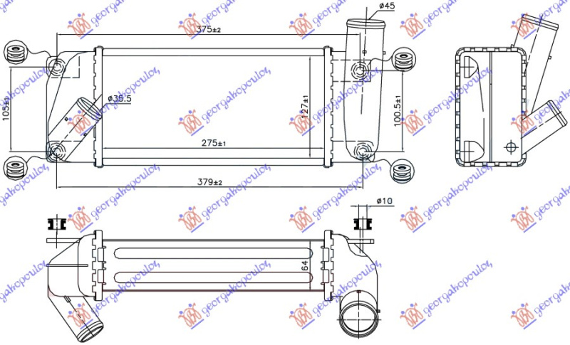 INTERCOOLER 1.4 D4D DIESEL (275x127x64)