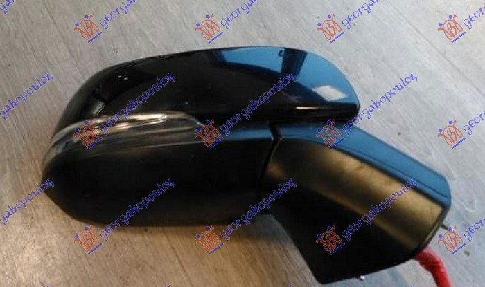 Retrovizor električni grijani sklopivi grundiran s lampom (KONVEKSNO STAKLO)