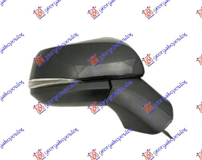 Retrovizor električni grijani preklopivi (SA BOČNOM LAMPOM, PODNOM LAMPOM I MRTVI KUT) (KONVEKSNO STAKLO)