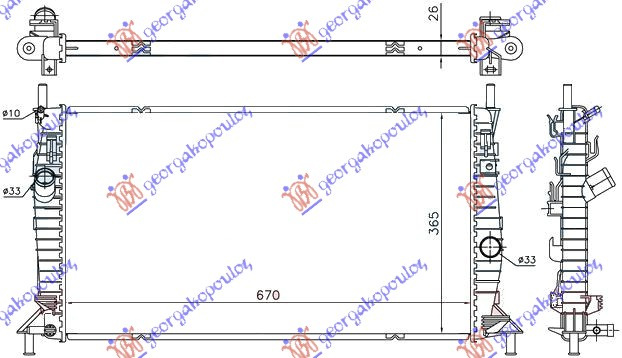 HLADNJAK MOTORA RS305-350-ST225 BENZIN (67x36.5)