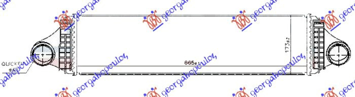 INTERCOOLER 2.0 T2/T3/T4/T5 BENZIN - 2.0 D4 DIZEL (665x173x64)