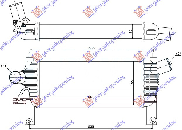 INTERCOOLER 2.5 DCI (44.3x19x64)