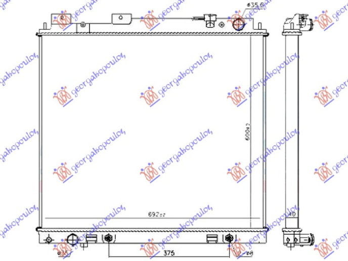 HLADNJAK MOTORA 3.0 dCi DIESEL (600x690x40) MAN/AUTO