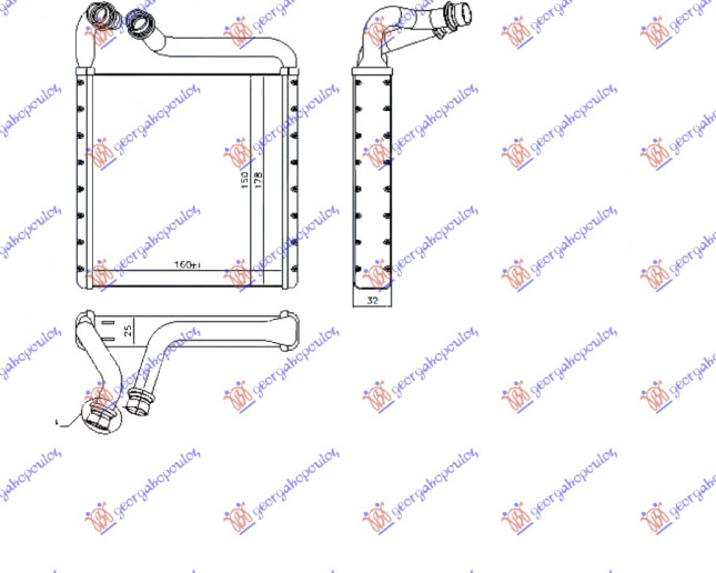 HLADNJAK KABINE (B) PETROL-DIESEL +/- A/C (160x178x26)