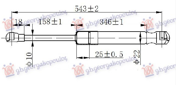 AMORTIZER GEPEK VRATA (542L-740N)