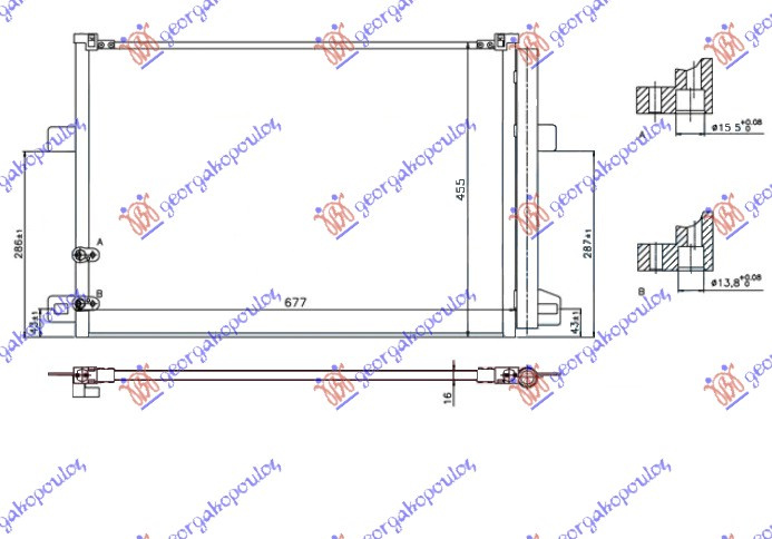 HLADNJAK KLIME ZA SVE MODELE BENZIN-DIZEL (640x440x16)