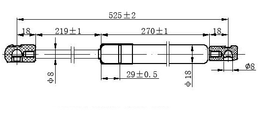 AMORTIZER GEPEK VRATA (525L-150N)