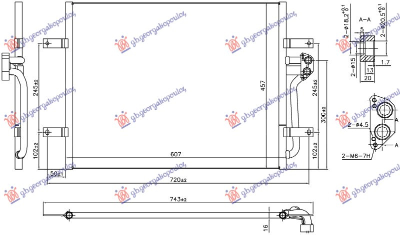 HLADNJAK KLIME A/C ELECTRIC (607x457x16)