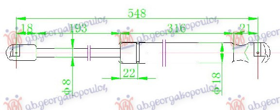 AMORTIZER GEPEK VRATA (548L-520N)