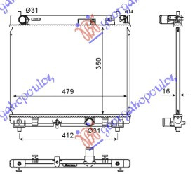 HLADNJAK ZA DIZEL MOTOR 1.4 D-4D (66KW) (350x480x16)