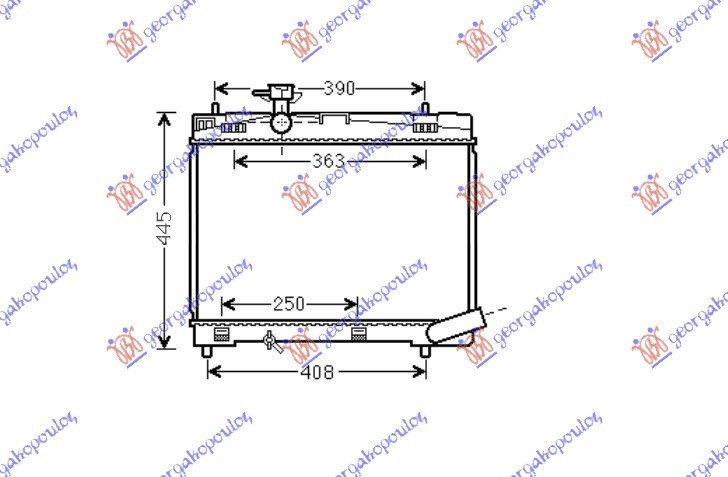 HLADNJAK ZA BENZINSKI MOTOR 1.33VVT-I (73/74KW) (09-11) (350x480)