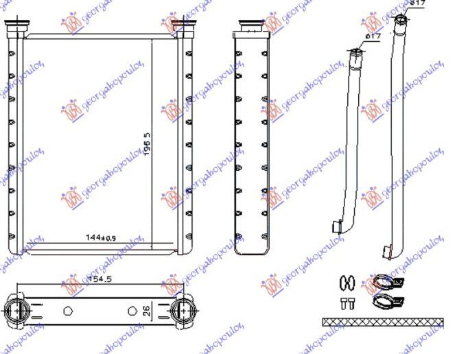 HLADNJAK KABINE (BR) (145x198x26) (WITH TUBES) (JAPAN)